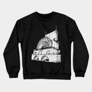 Laxey Water Wheel Isle of Man Line Drawing Crewneck Sweatshirt